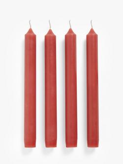 John Lewis Sentiments Love Unscented Dinner Candles, Pack of 4 - view 2, Red