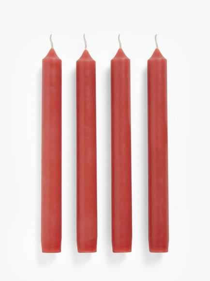 John Lewis Sentiments Love Unscented Dinner Candles, Pack of 4 - view 2, Red