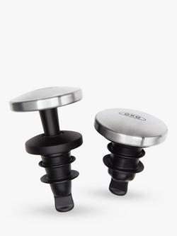 OXO Stainless Steel Expanding Wine Bottle Stoppers, Set of 2, Stainless Steel