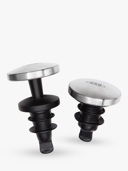 OXO Stainless Steel Expanding Wine Bottle Stoppers, Set of 2, Stainless Steel