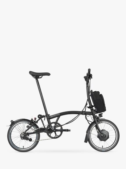 Brompton Electric C Line Explore Mid Handlebar Folding Bike, Matt Black