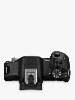 Canon EOS R50 Compact System Camera with RF-S 18-45mm Zoom Lens, 4K Ultra HD, 24.2MP, Wi-Fi, Bluetooth, OLED EVF, 3” Vari-Angle Touch Screen - view 2, Black