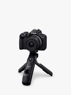 Canon EOS R50 Compact System Camera with RF-S 18-45mm Zoom Lens, 4K Ultra HD, 24.2MP, Wi-Fi, Bluetooth, OLED EVF, 3” Vari-Angle Touch Screen, Black, Vlogger Kit with Microphone, Tripod Grip & Memory Card - view 2, Black