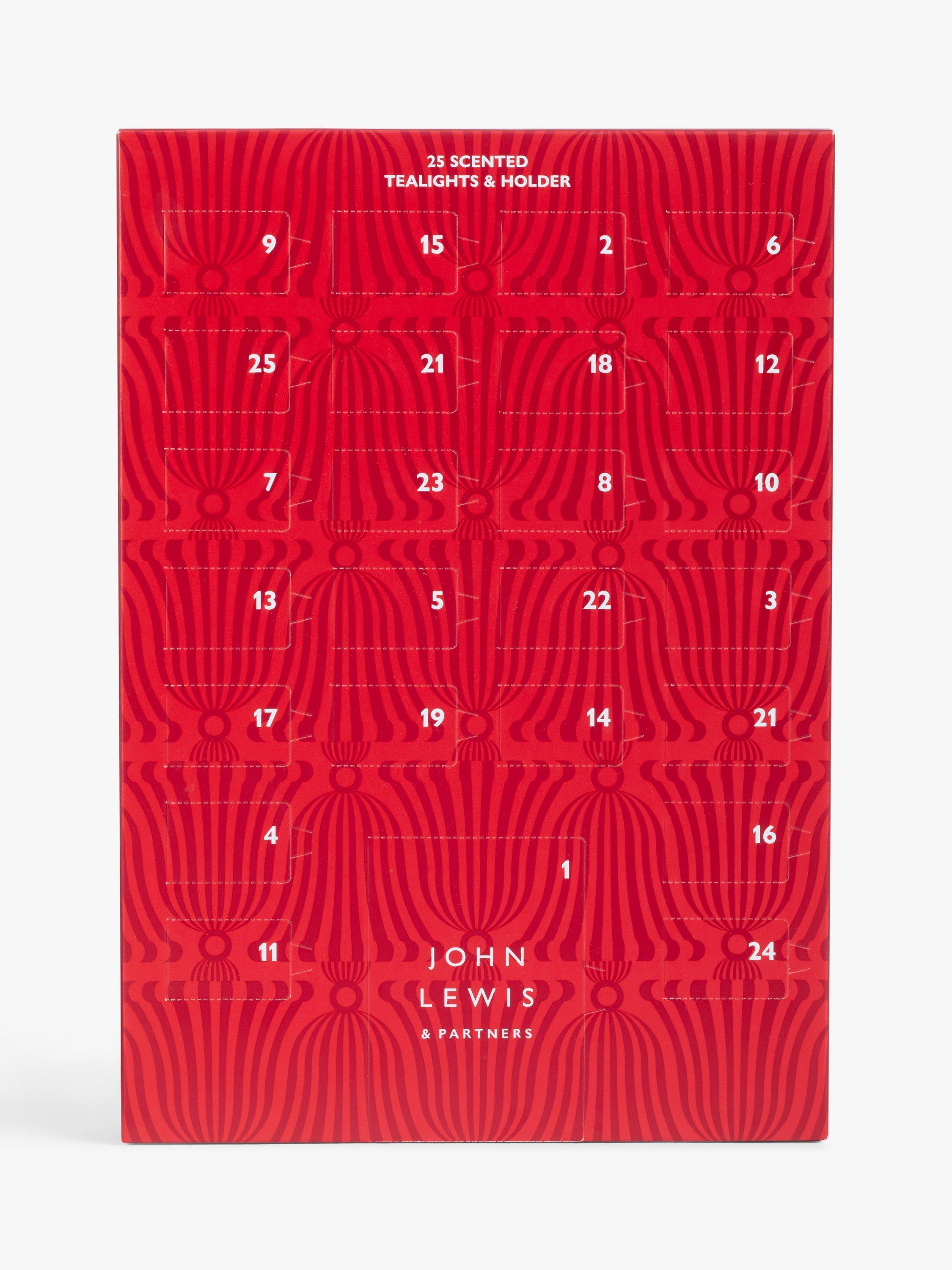 John Lewis Scented Tealight Candle Advent Calendar, 25 x 11g