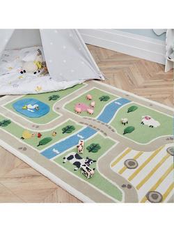 Great Little Trading Co Day at the Farm Rug, 180 x 120cm, Multi