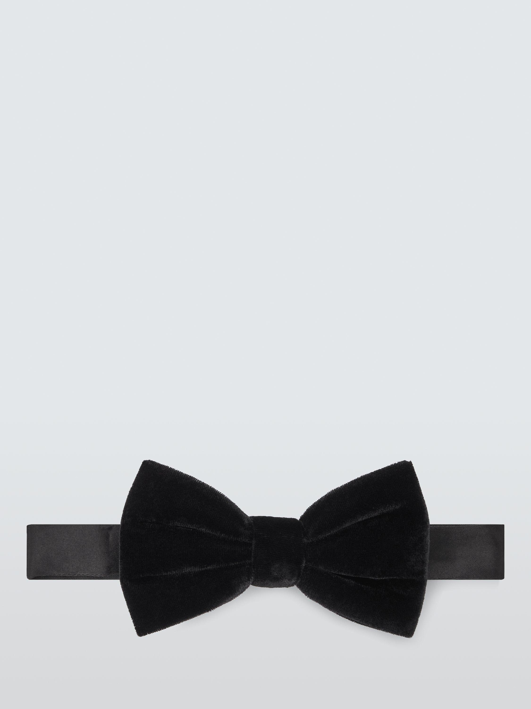 John Lewis Velvet Silk Blend Bow Tie, Black