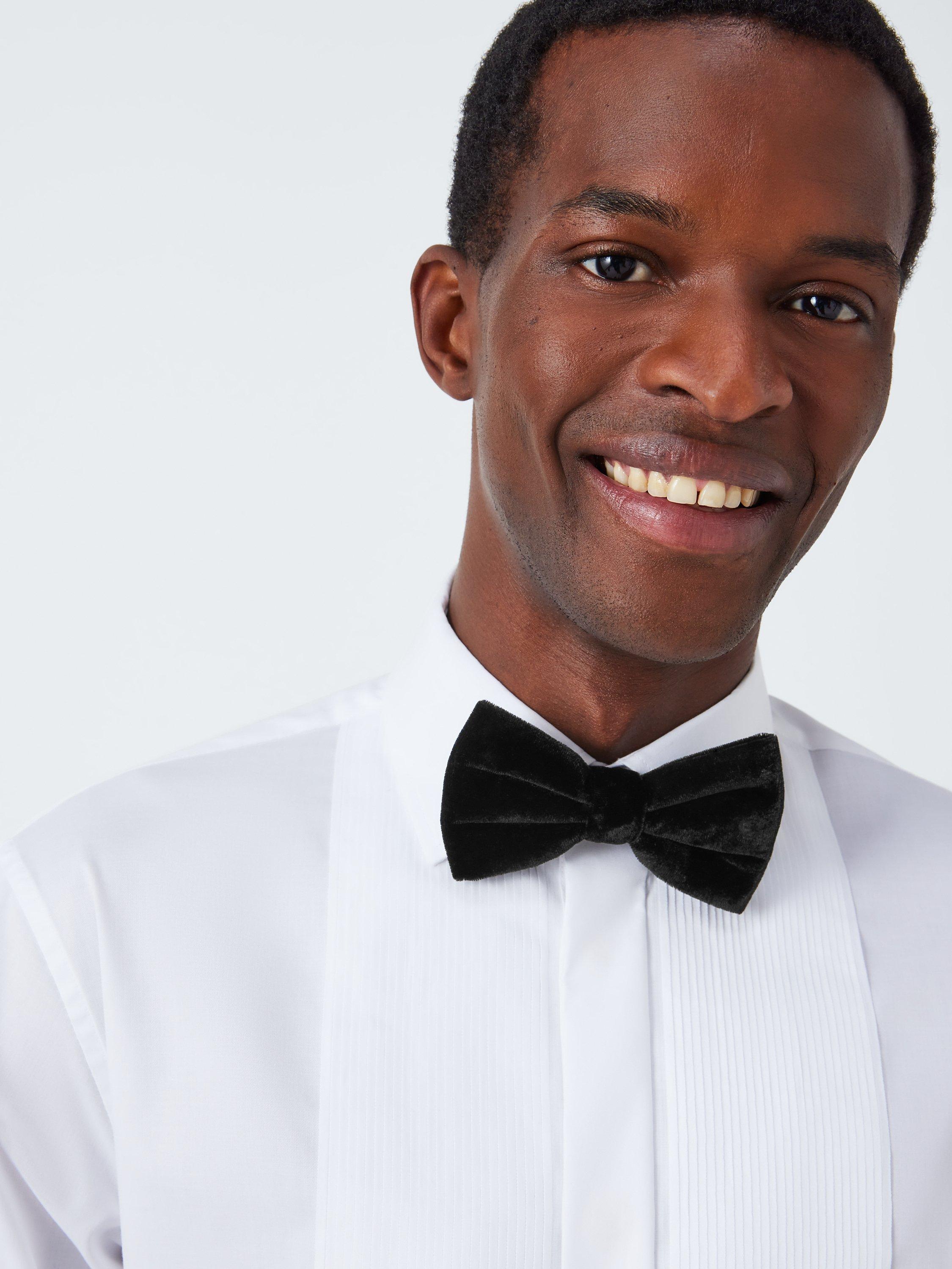 John Lewis Velvet Silk Blend Bow Tie, Black