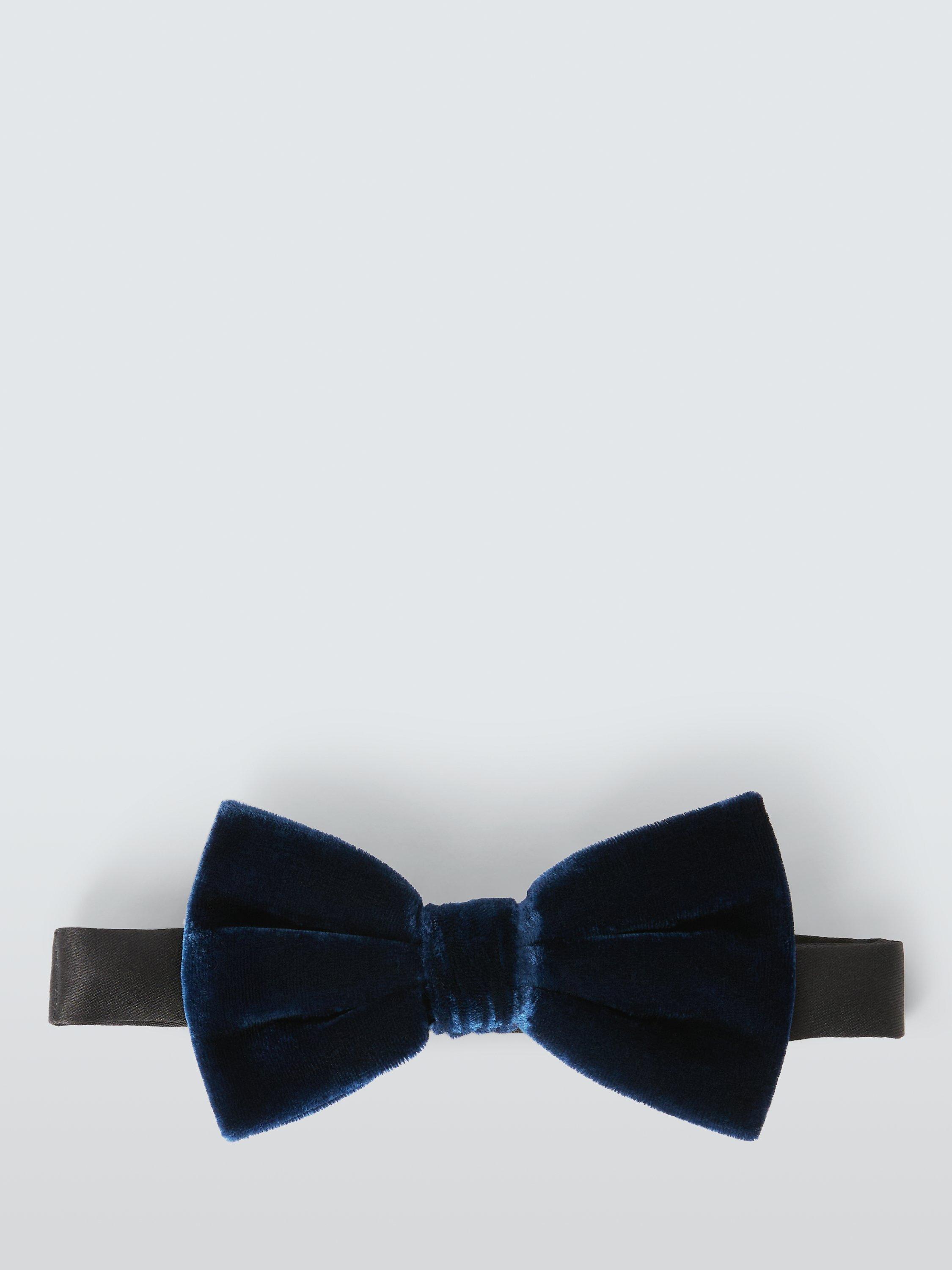 Product image 1 of 4, which shows John Lewis Velvet Silk Blend Bow Tie, Navy