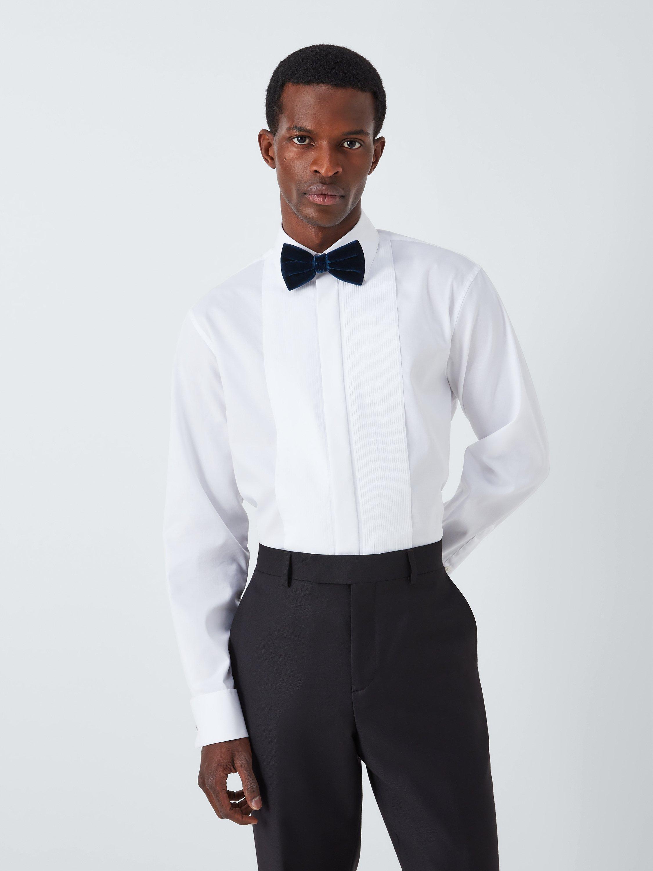 Product image 2 of 4, which shows John Lewis Velvet Silk Blend Bow Tie, Navy