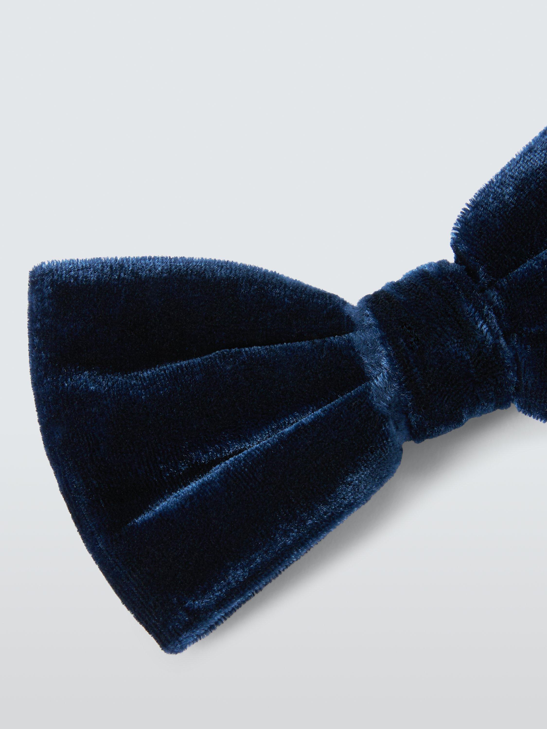 Product image 3 of 4, which shows John Lewis Velvet Silk Blend Bow Tie, Navy