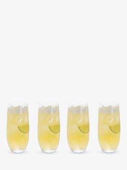 Dartington Crystal Entertain Glass Highball, Set of 4, 350ml, Clear, Clear