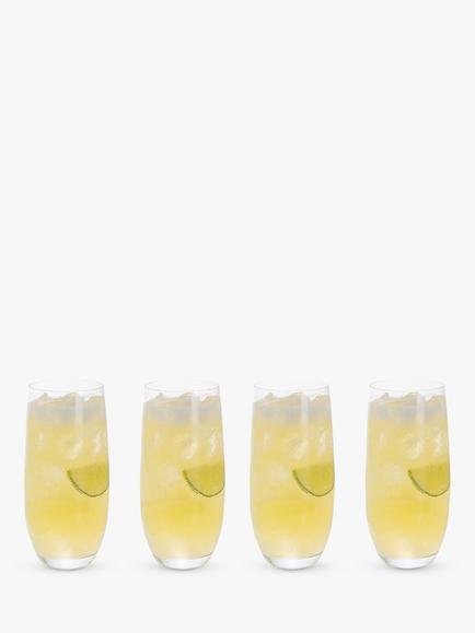 Dartington Crystal Entertain Glass Highball, Set of 4, 350ml, Clear, Clear