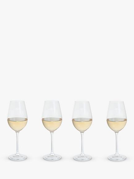 Dartington Crystal Entertain White Wine Glass, Set of 4, 250ml, Clear, Clear