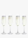 Dartington Crystal Entertain Glass Flute, Set of 4, 190ml, Clear