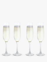 Dartington Crystal Entertain Glass Flute, Set of 4, 190ml, Clear