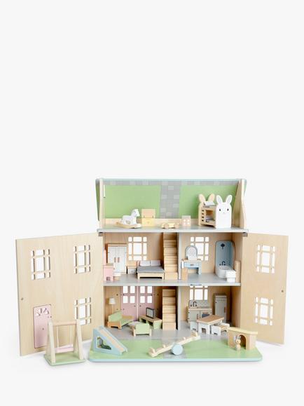 John Lewis Odney Wooden Doll's House Kids' Bedroom Furniture Set - view 2, Multi