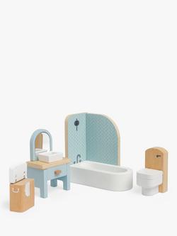 John Lewis Odney Wooden Doll's House Bathroom Furniture Set, Multi