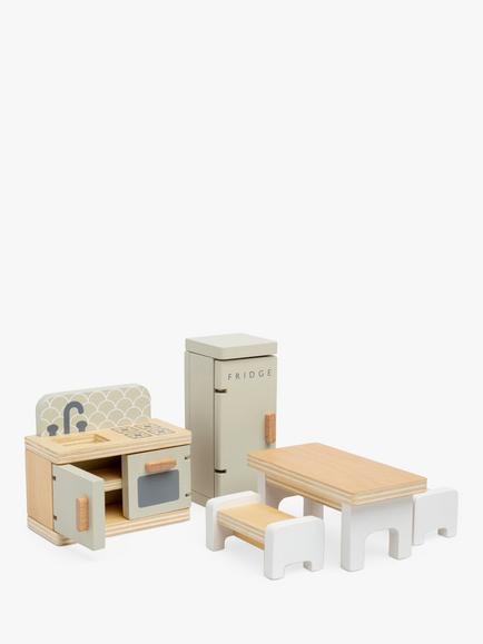 John Lewis Odney Wooden Doll's House Kitchen Furniture Set, Multi