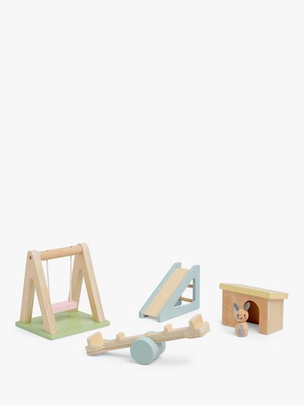 John Lewis Odney Wooden Doll's House Garden Toy Set, Multi