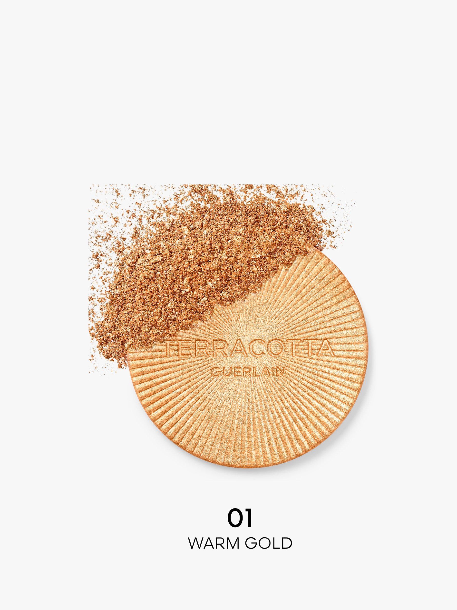 Product image 2 of 7, which shows Guerlain Terracotta Luminizer The Shimmering Powder Highlighting & Golden Glow, 01 Warm Gold