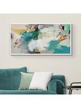 John Lewis Natasha Barnes 'Evergreen' Abstract Framed Print, 63.5 x 123.5cm, Green/Multi