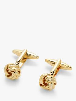 John Lewis Classic Knot Cufflinks, Gold, Gold