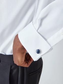 John Lewis Round Goldstone Cufflinks, Blue - view 2, Blue Goldstone