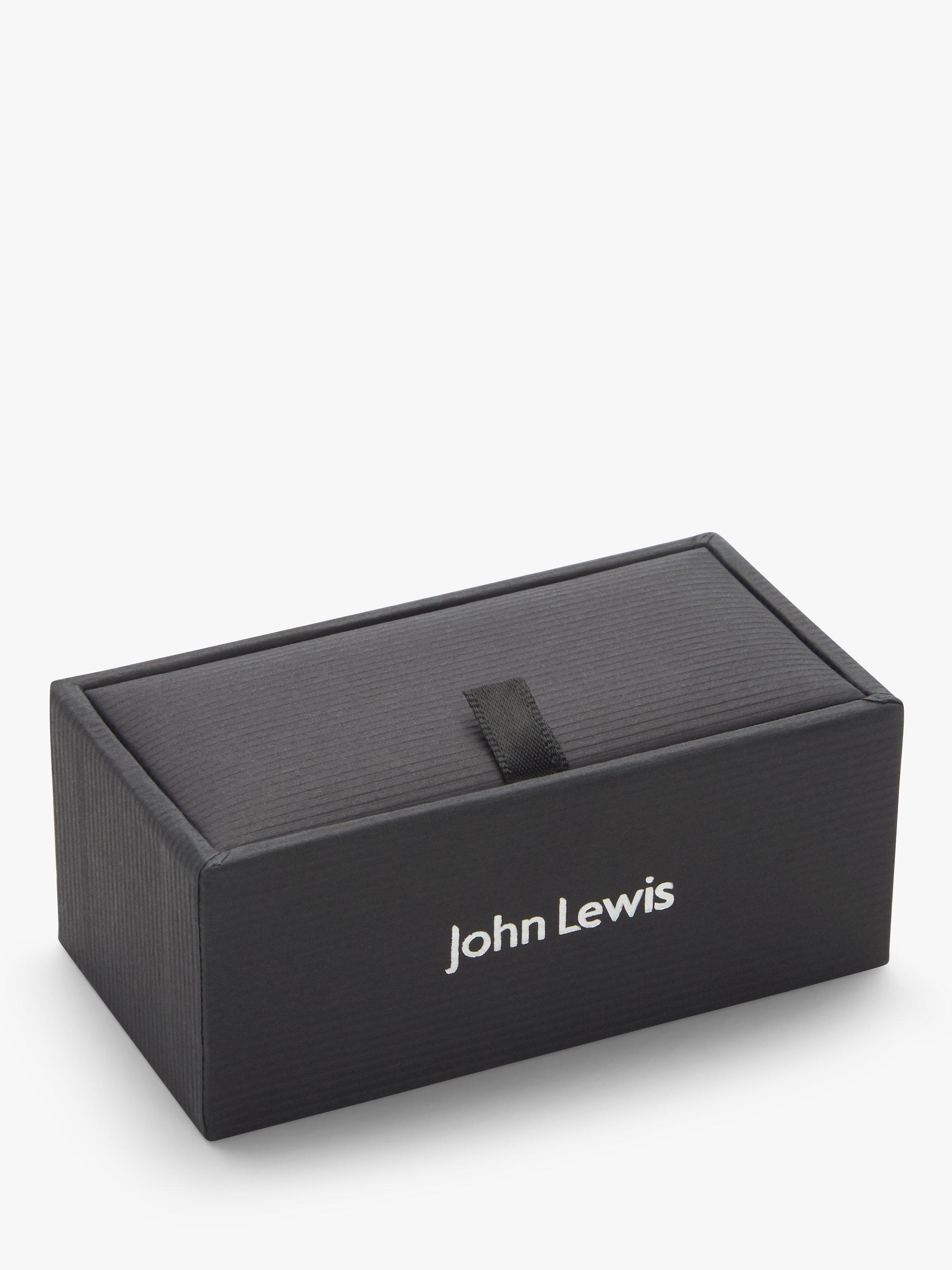 Product image 5 of 5, which shows John Lewis Vintage Carbon Fibre Round Cufflinks, Grey