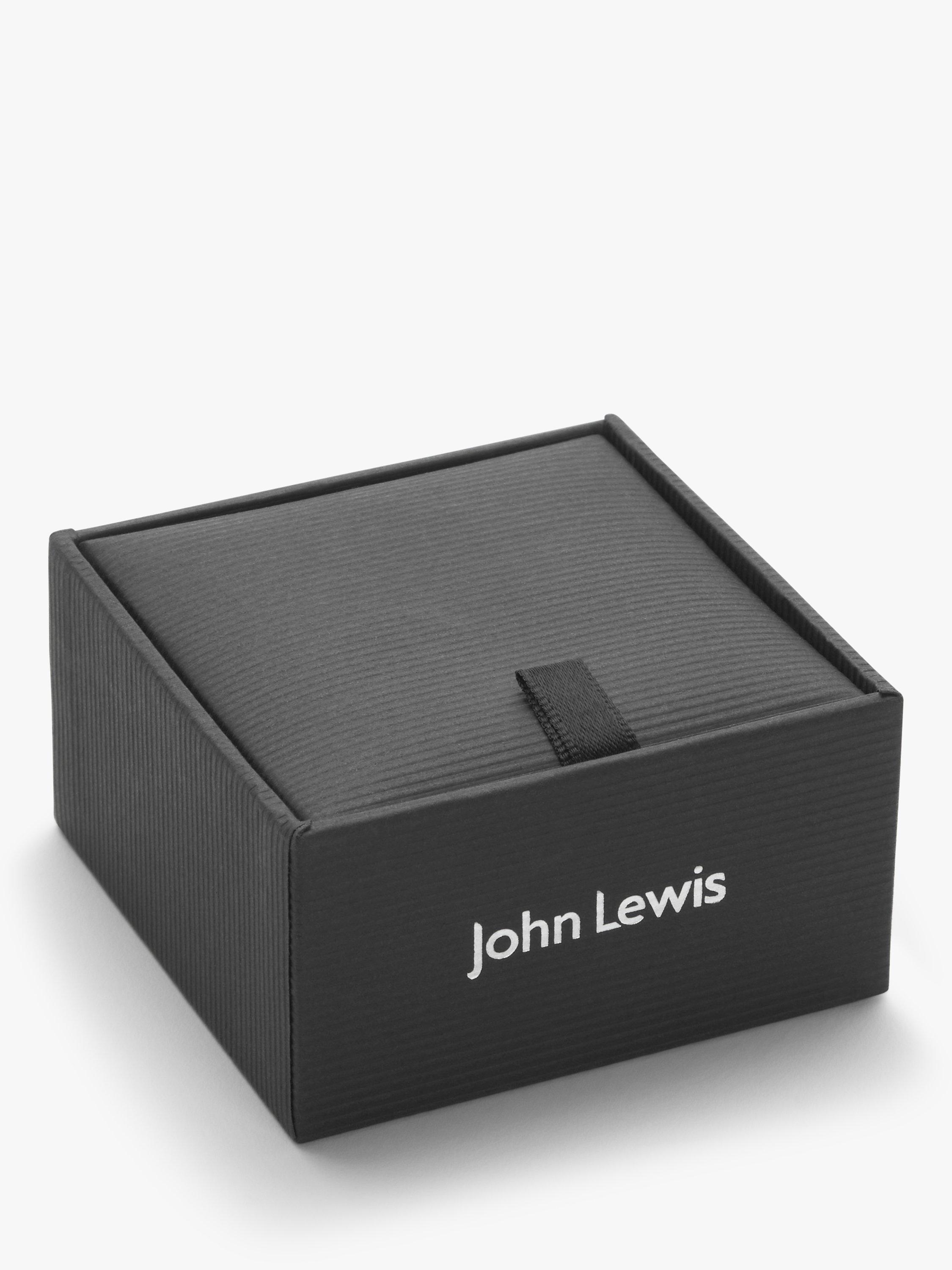 John Lewis Textured Square Cufflinks & Tie Bar Gift Set, Gunmetal