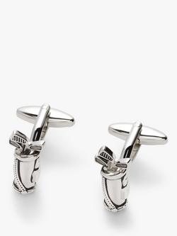 John Lewis Golf Bag Cufflinks, Silver, Silver
