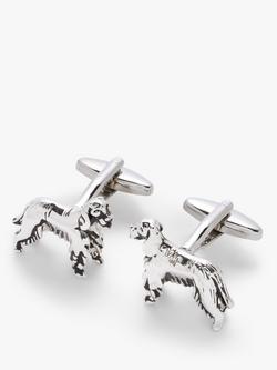 John Lewis Spaniel Dog Cufflinks, Silver, Silver