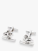 BOSS Andy Round Logo Cufflinks Black
