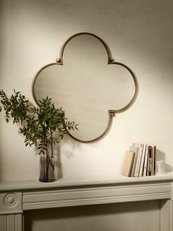 John Lewis Flower Metal Wall Mirror, 66 x 66cm, Antique Gold - view 2, Antique Gold