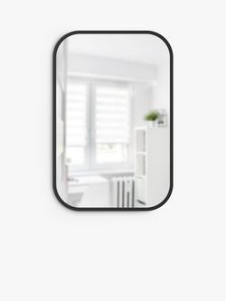 Umbra Hub Rectangular Wall Mirror, 92 x 61cm, Black, Black