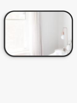 Umbra Hub Rectangular Wall Mirror, 92 x 61cm, Black - view 2, Black