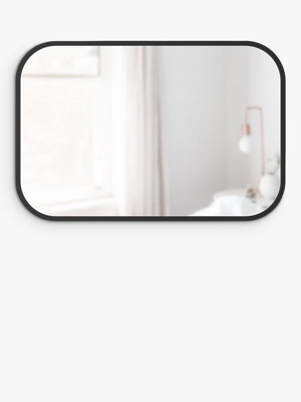 Umbra Hub Rectangular Wall Mirror, 92 x 61cm, Black - view 2, Black