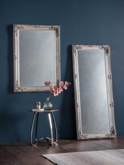 Gallery Direct Sophia Baroque Rectangular Wood Frame Wall, 108 x 78cm, Silver, Silver