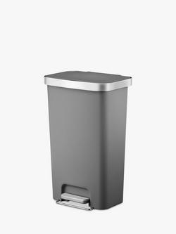 EKO Hana Plastic Pedal Bin, 45L, Light Grey, Light Grey