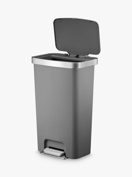 EKO Hana Plastic Pedal Bin, 45L, Light Grey - view 2, Light Grey