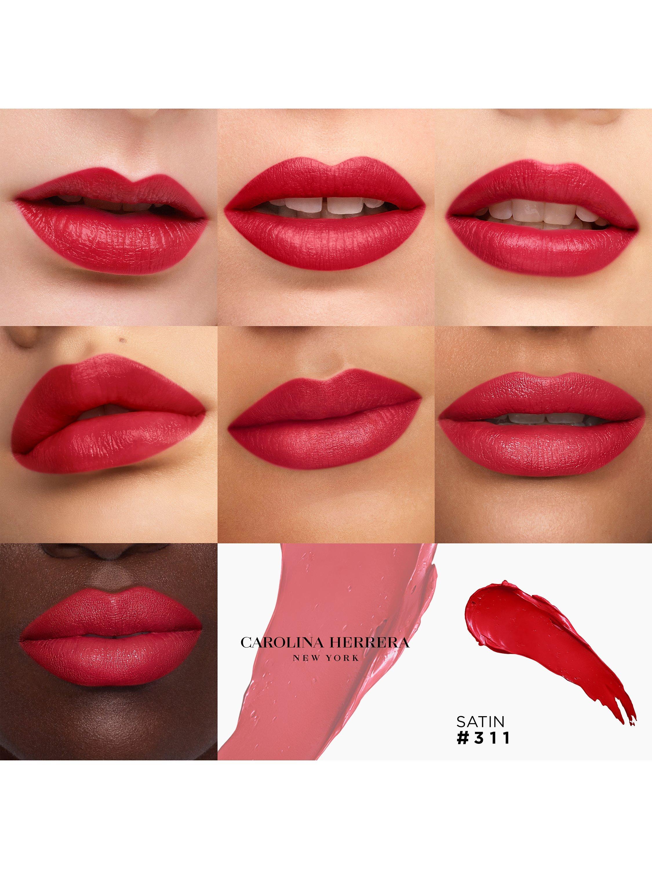 Product image 3 of 3, which shows Carolina Herrera Good Girl Mini Kiss Lipstick Satin Refill, Pink Burgundy 311