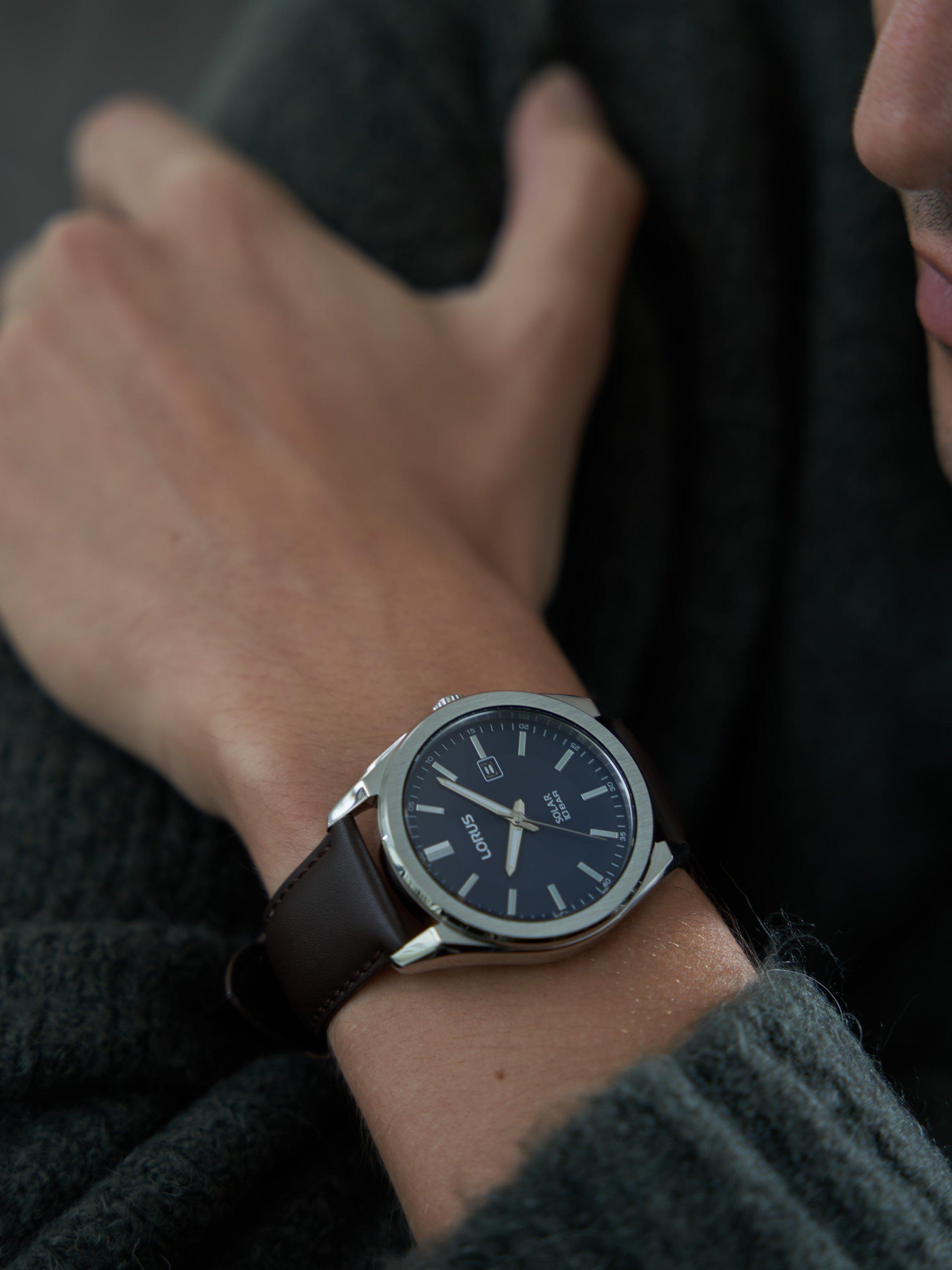 Product image 6 of 6, which shows Lorus RX341AX9 Men's Solar Bracelet Strap Watch, Silver