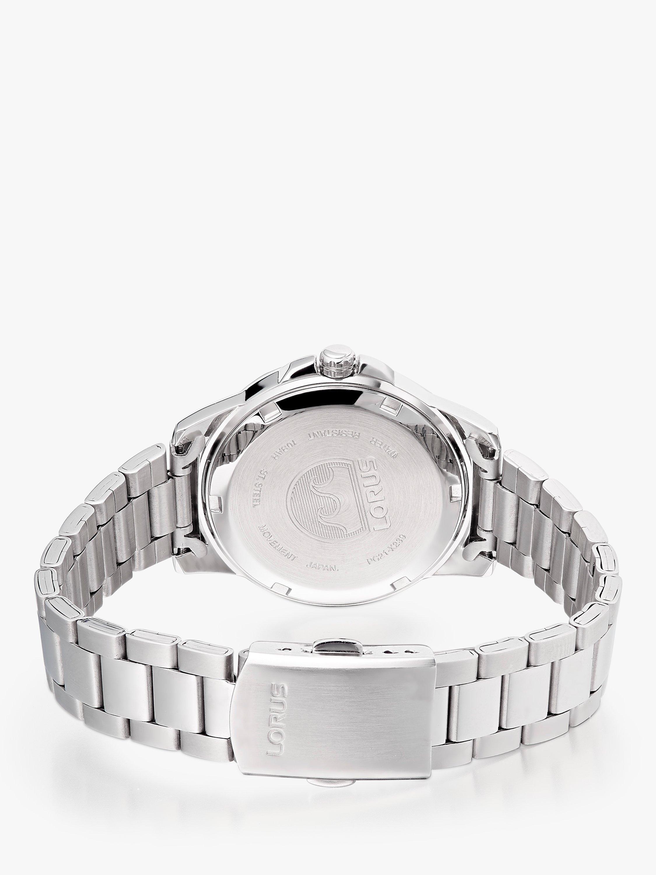 Product image 3 of 6, which shows Lorus Women's Sports Patterned Dial Bracelet Strap Watch, Silver/Blue