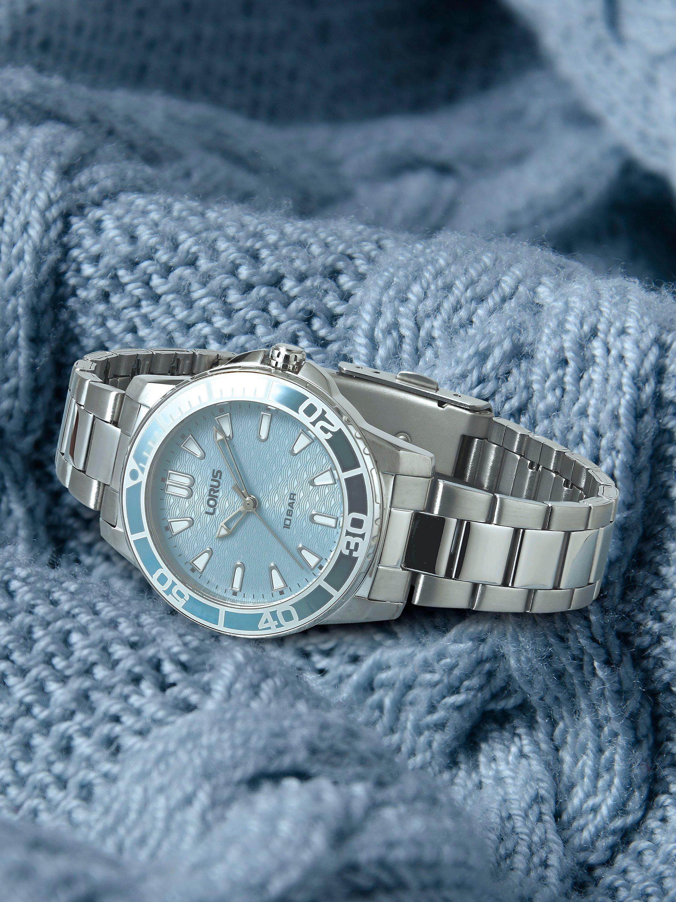 Product image 5 of 6, which shows Lorus Women's Sports Patterned Dial Bracelet Strap Watch, Silver/Blue