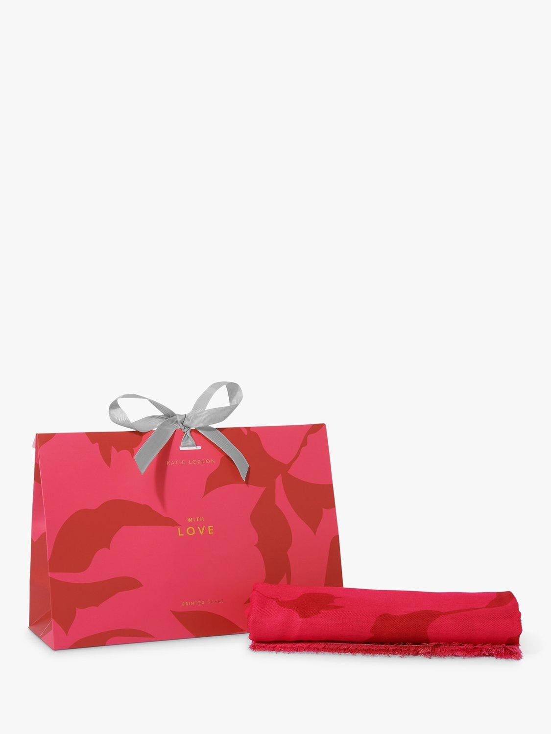 Katie Loxton Abstract Flowers Scarf, Fuchsia/Red