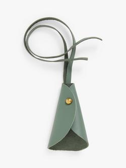 John Lewis Plain Leather Keyring Cover, Green