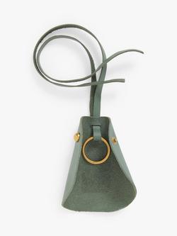 John Lewis Plain Leather Keyring Cover - view 2, Green