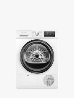Siemens iQ300 WT45N203GB Condenser Tumble Dryer, 8kg Load, White, White
