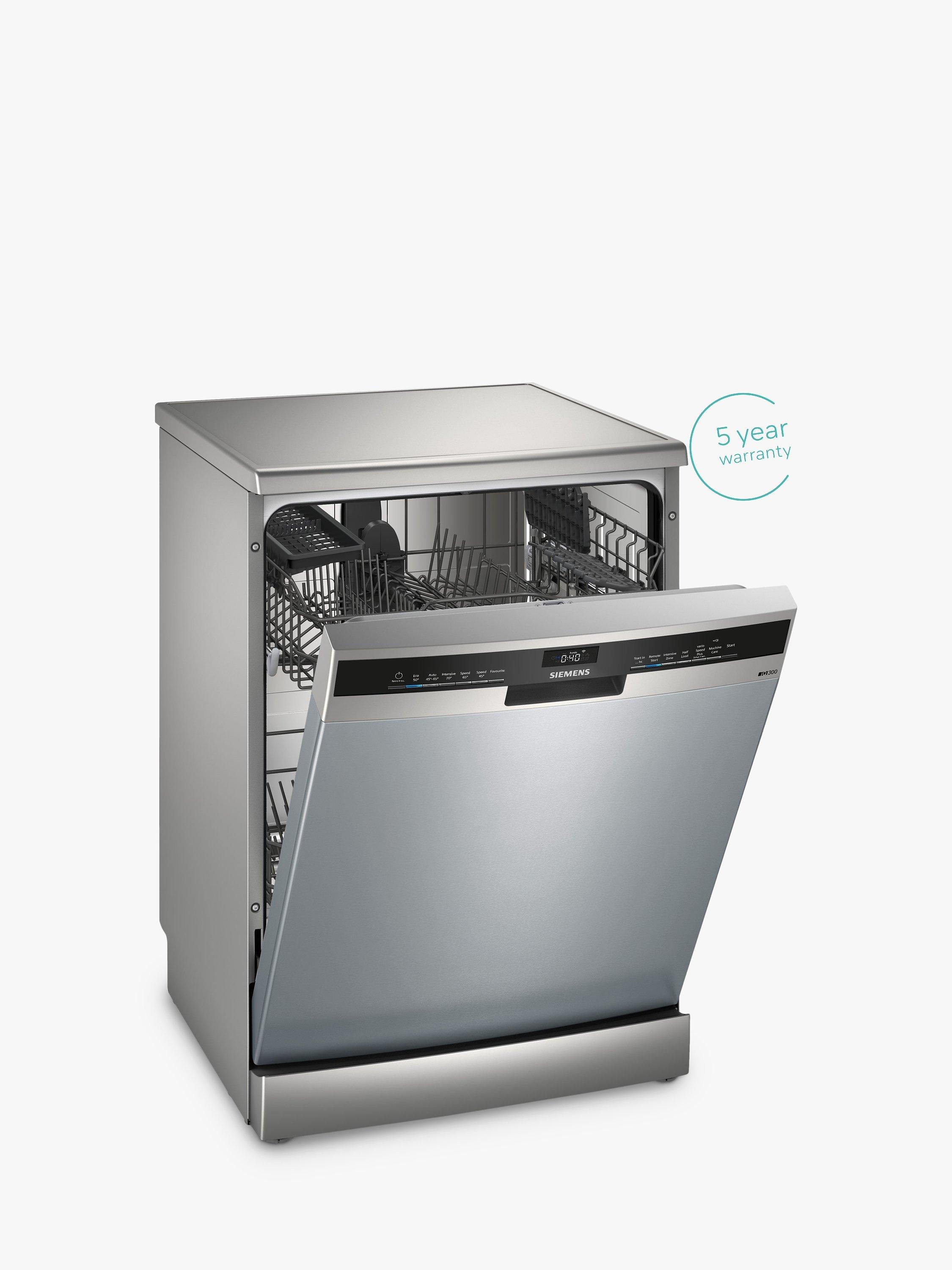 Siemens iQ300 SN23Hi00KG Freestanding Dishwasher Silver Inox