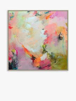 John Lewis Natasha Barnes 'Cherry Blossom' Abstract Framed Canvas Print, 104 x 104cm, Pink/Multi, Pink/Multi