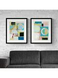 John Lewis Cartissi Studio 'City Gridlock' Framed Print & Mount, Set of 2, 63.5 x 53.5cm, Blue